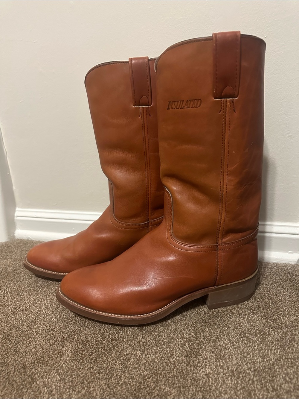 Tony Lama Chestnut Brown Insulated Boots